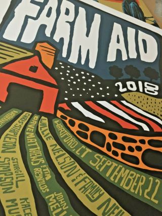 FARM AID 2018 PRINT POSTER neil young dave matthews willie nelson dmb 2