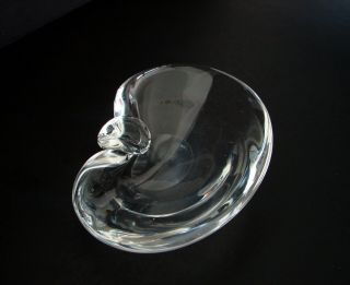 Mid - Century Steuben Glass Crystal " Heart " Sloped Bowl George Thompson Design