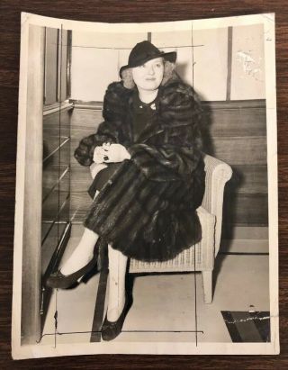 Antique Photo 1937 S.  S.  Normandie Peggy Hopkins Joyce Actress