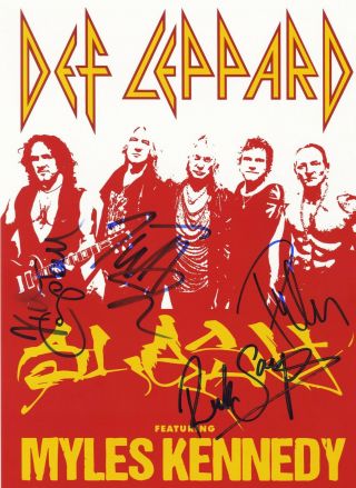 Def Leppard autographed concert poster 2013 Phil Collen Joe Elliott,  Rick Savage 4