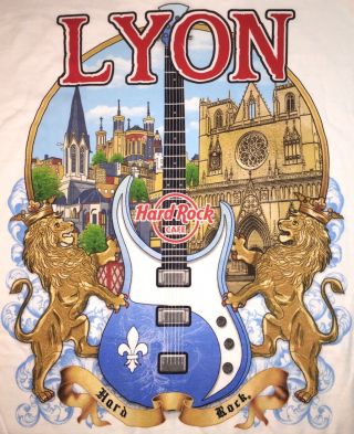 Hard Rock Cafe Lyon 2016 City Tee T - Shirt Mens White 2x Xxl With Tags