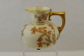 Antique Royal Worcester Blush 6 " Porcelain 1376 Handled Pitcher 1890