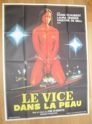 Emanuelle Around Laura Gemser Erotic French Movie Poster 63 " X47 " 