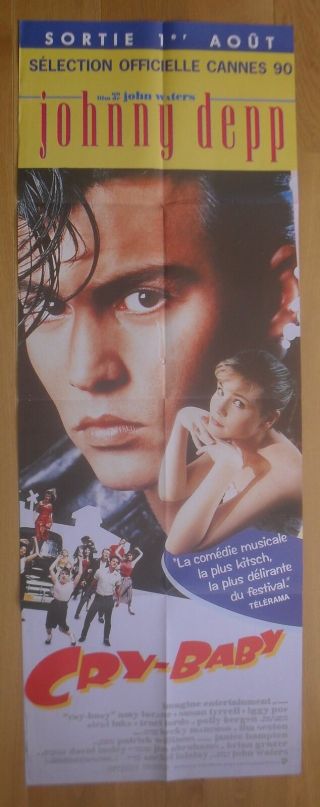 Cry - Baby John Waters Johnny Depp French Movie Poster Door Panel 