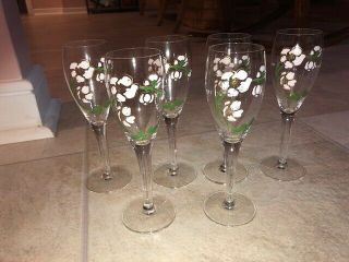 Set Of 6 Perrier - Jouet Champagne Flutes - Made In France -