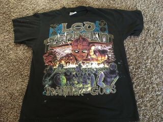 Vintage 1990 Led Zeppelin Hammer Of The Gods Black T - Shirt Men 
