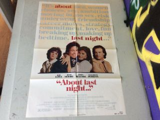 One Sheet About Last Night Movie Poster 27x41 1986 Demi Moore Rob Lowe