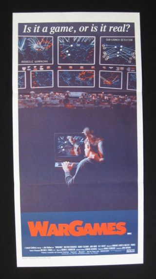 Wargames 1983 Orig Australian Daybill Movie Poster Matthew Broderick Video Game