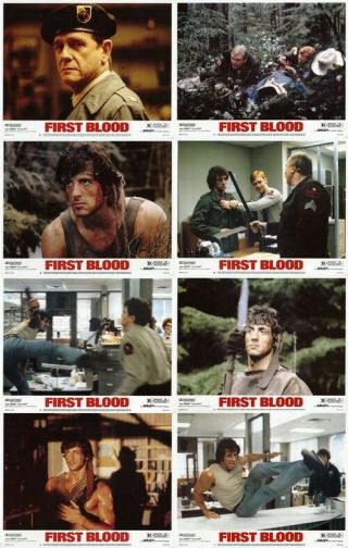 First Blood (1982) Rambo Stallone U.  S.  Lobby Cards Set (8 X 10)