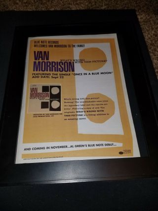 Van Morrison Once In A Blue Moon Rare Radio Promo Poster Ad Framed