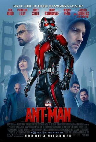 Marvel Ant - Man 2015 27 " X 40 " Double Sided Ds Movie Poster,  Bonus Imax Mini