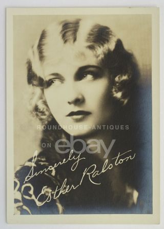 Orig.  Silent Movie Film Star Photograph Esther Ralston Golden Age Hollywood Nr