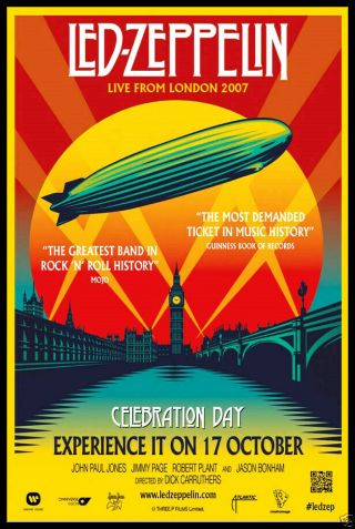 Led Zeppelin Reunion Fridge Magnet 6x8 Concert Movie Poster Canvas Print