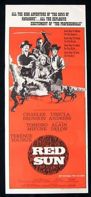 Red Sun Daybill Movie Poster Charles Bronson Toshirô Mifune Alain Delon