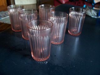 Old Colony Open Lace Edge Pink 9 Oz Flat Tumblers (6)