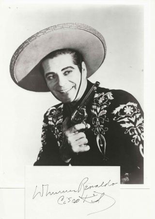 8x10 Of The Cisco Kid & Rare Hand Signed Card By Duncan Renaldo