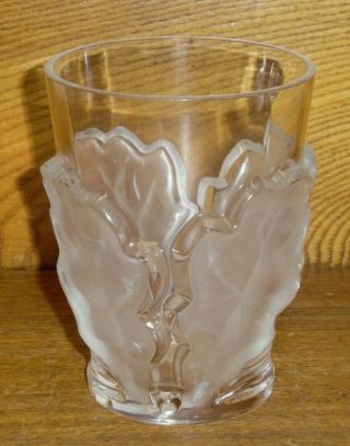 Lalique Crystal Leaf Vase - 4 5/8 "