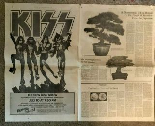 Kiss Vintage July 1976 Full Page Concert Ad Ny Times For Roosevelt Stadium Show