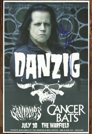 Glenn Danzig Autographed Gig Poster Misfits,  Samhain