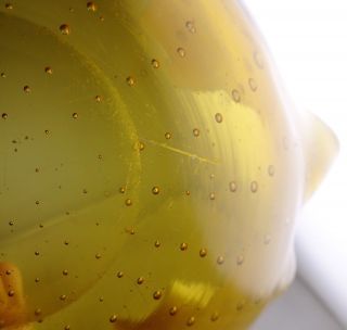 Murano Italian Art Glass Ash Trays Bowls - Yellow Amber Bullicante 6