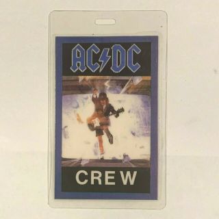 Ac/dc Blow Up Your Video 1988 Tour Backstage Pass Concert Laminated Pro Star Vip