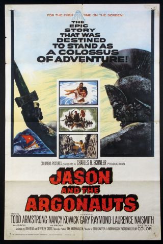 Jason And The Argonauts Sci - Fi Ray Harryhausen 1 Sheet 1963