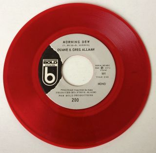 Duane & Greg Allman " Mountain Dew " Ultra - Rare U.  S Promo Red Wax 45 Mono
