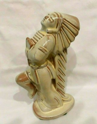 Frankoma Pottery Indian Chief Figure Desert Gold 7.  5 " Tall