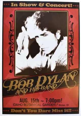 Bob Dylan Concert Poster Boise 2010