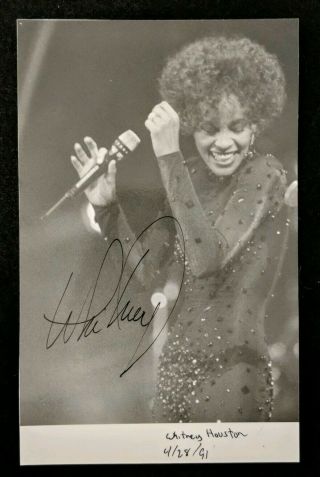 Whitney Houston Signed Concert Photo