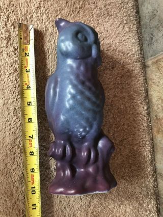 Unique Purple/Blue Signed Van Briggle Owl - 9 3/4 