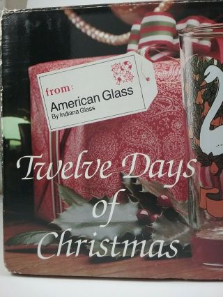 Vintage Twelve Days of Christmas Glass Set 12 American Glass Indiana Glass NIB 3