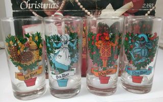 Vintage Twelve Days of Christmas Glass Set 12 American Glass Indiana Glass NIB 5