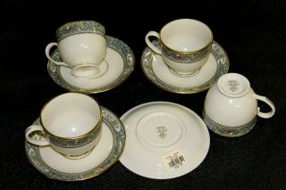 4 Lenox Usa Presidential China Autumn Cups & Saucers