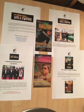 Once Upon A Time In Hollywood Press Notes,  Tarantino Poster /no Press Kit