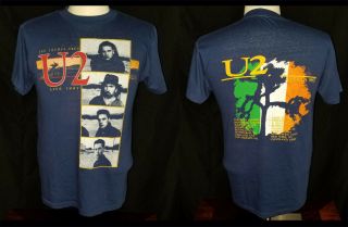 U2 The Joshua Tree American Concert Tour 1987 Vintage T - Shirt 2 - Sided Large Rare