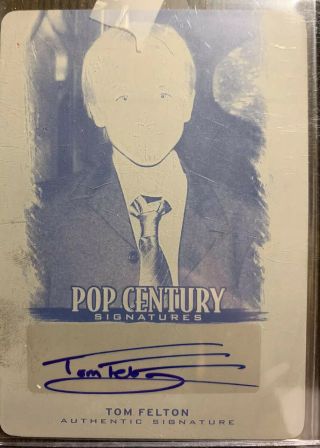 2012 Leaf Pop Century Black Plate Tom Felton Autograph 1/1 Harry Potter