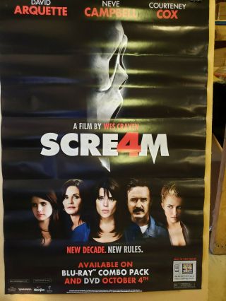Scream 4 2011 36x24 rolled dvd promotional poster single sided 2