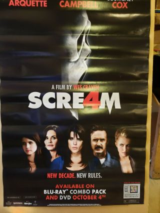 Scream 4 2011 36x24 rolled dvd promotional poster single sided 3