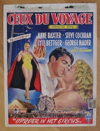 Carnival Story Anne Baxter Belgian Movie Poster 