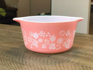Vintage Pyrex Pink Gooseberry Set of 2 Round Casserole Dishes Bowls 471 473 8