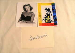 Vintage Susan Hayward Autograph,  Hand Signed 5 3/4 X 3 3/4 Inch Album Page