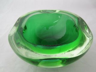 Poli Seguso Murano Sommerso Green In Green Giant Glass Geode Bowl Uv Glow 1.  8kg