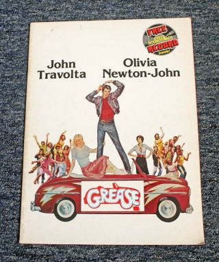 1978 " Grease " Jon Travolta & Olivia Newton - John Movie Program W/ Flexi Record