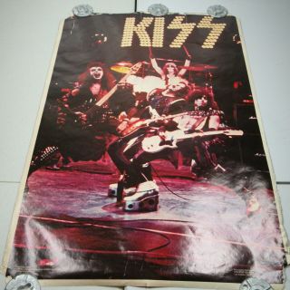 Rare Vintage Kiss Poster - With Wear - 1975 Boutwell Enterprises