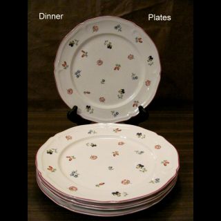 Plates Dinner 10.  5 In 5pc Villeroy & Boch Petite Fleur Porcelain Spring