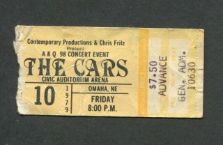 1979 The Cars Nick Gilder Concert Ticket Stub Omaha Ne Candy - O Dangerous Type