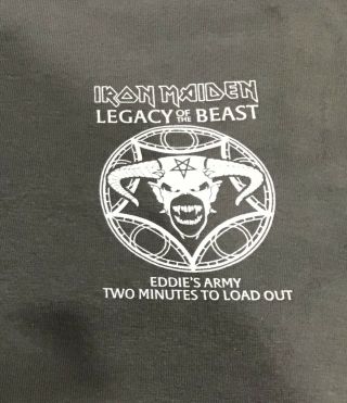 Iron Maiden 2019 Legacy Of The Beast Local Crew T Shirt Gray Xl