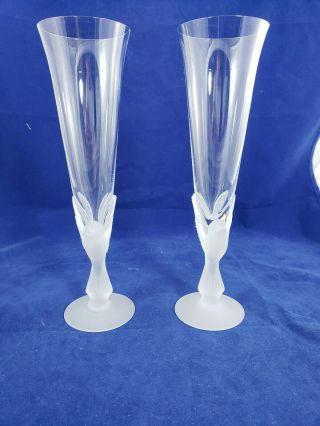 Sasaki Wings Crystal Glass Champagne Flutes Set Of 2