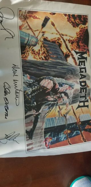 Megadeth Signed Promo Lithograph Poster Dave Mustaine United Abominations